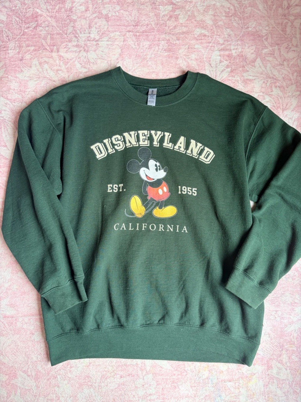 Disney Green Disneyland Mickey Crewneck Sweatshirt